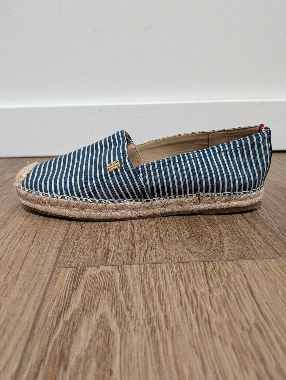 Tommy Hilfiger Navy & White Striped Espadrille Flats